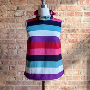 BNWOT 1901 Stripe Top with Ruffled Neck Detail